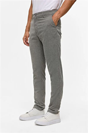 Siyah Slim Armürlü Pantolon