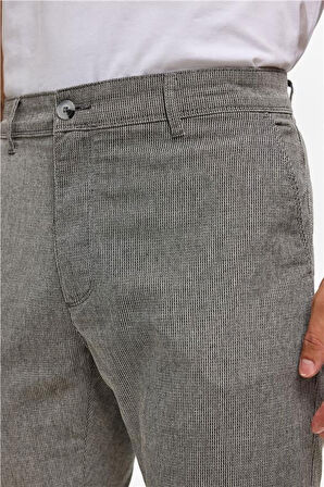 Siyah Slim Armürlü Pantolon