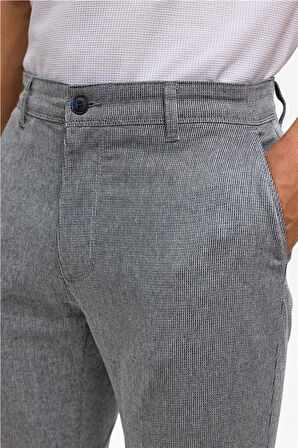 Lacivert Slim Armürlü Pantolon