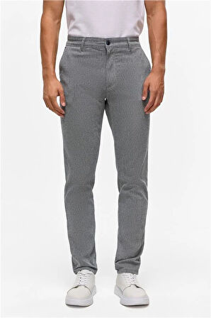 Lacivert Slim Armürlü Pantolon