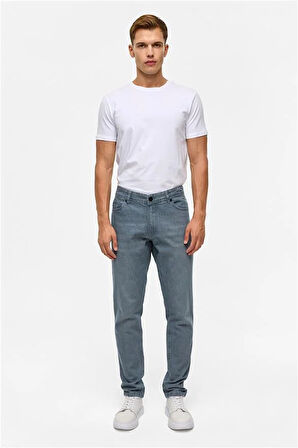 Gri Slim Denim Pantolon
