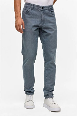 Gri Slim Denim Pantolon