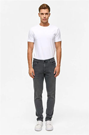 Gri Slim Denim Pantolon