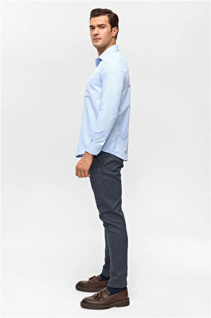 Mavi Regular Desenli Klasik Yaka Gömlek