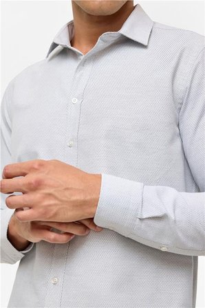 Siyah Slim Klasik Yaka Casual Gömlek