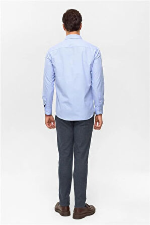 Mavi Regular Desenli Klasik Yaka Gömlek