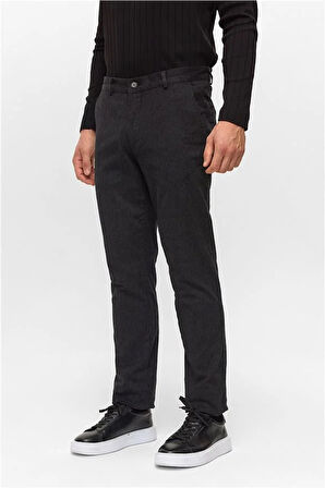 Siyah Regular Armürlü Pantolon