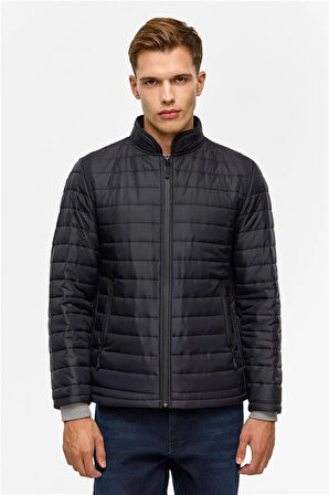 Siyah Slim Kapitone Mont