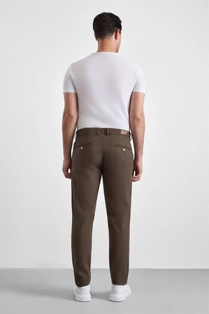 Bej Slim Casual Pantolon