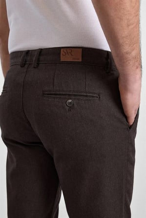 Koyu Kahve Slim Casual Pantolon