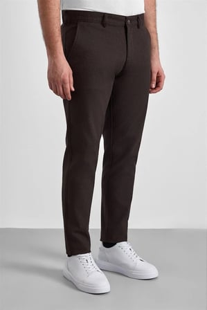 Koyu Kahve Slim Casual Pantolon