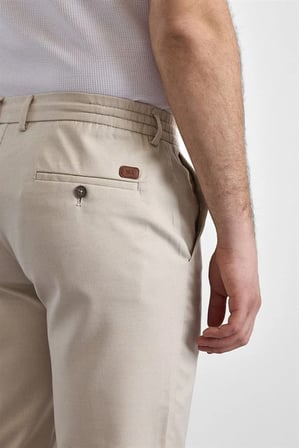 Bej Slim Düz Jogger Pantolon