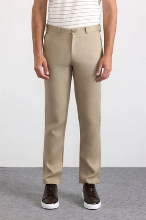 Bej Regular Düz Normal Bel Jogger Pantolon