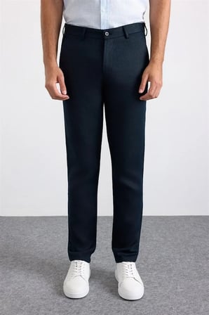 Lacivert Regular Düz Normal Bel Jogger Pantolon