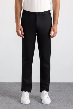 Siyah Regular Düz Normal Bel Jogger Pantolon
