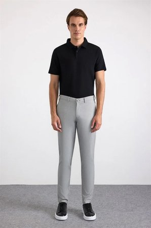 Gri Slim Casual Pantolon