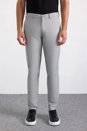 Gri Slim Casual Pantolon