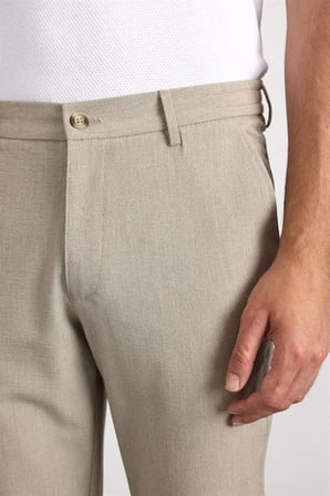 Bej Slim Düz Jogger Pantolon