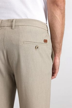 Bej Slim Düz Jogger Pantolon