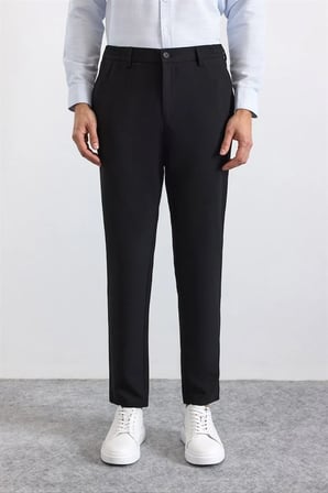 Siyah Slim Düz Jogger Pantolon
