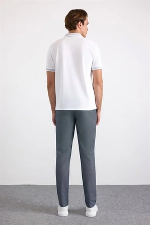 Beyaz Regular Düz Baskısız Pike Polo Yaka Tişört