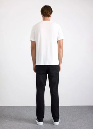 Süvari Beyaz Erkek Bisiklet Yaka Regular Fit T-Shirt STS1014000006