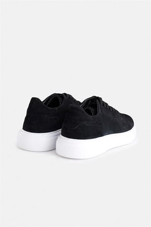 Siyah Süet Bağcıklı Sneakers
