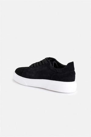 Siyah Süet Bağcıklı Sneakers