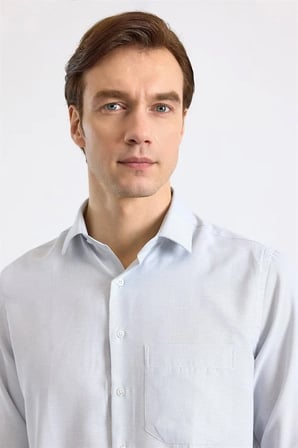 Taş Regular Klasik Yaka Düz Düz Kapaksız Cep Düğmeli Uzun Kollu Standart Casual Gömlek