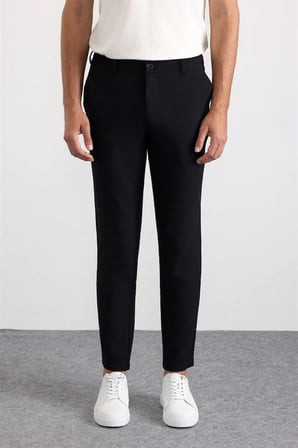 Siyah Slim Düz Jogger Pantolon