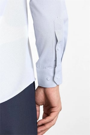 Gri Regular Klasik Yaka Düz Armürlü Kapaksız Cep Düğmeli Uzun Kollu Casual Gömlek
