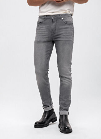 Back and Bond Normal Bel Normal Paça Slim Fit Gri Erkek Pantolon B33W35024