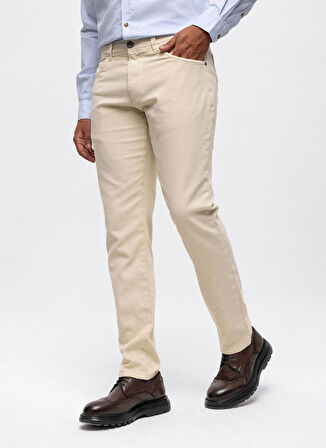 Back and Bond Normal Bel Normal Paça Slim Fit Koyu Bej Erkek Pantolon B33W32000