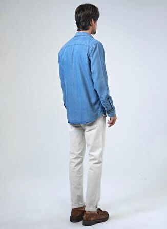 Back and Bond Regular Fit Gömlek Yaka Düz Mavi Erkek Gömlek B33S20072