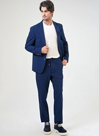 Back and Bond Slim Fit Lacivert Erkek Düz Ceket B33S50002