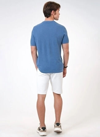 Back and Bond Bisiklet Yaka Düz Mavi Erkek T-Shirt B33S40008