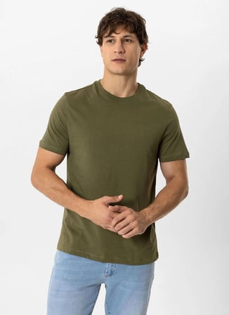 Back and Bond Haki Erkek Bisiklet Yaka T-Shirt B33S10040