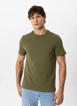 Back and Bond Haki Erkek Bisiklet Yaka T-Shirt B33S10040