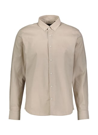 Back and Bond Ekru Erkek Düğmeli Slim Fit Armürlü Gömlek B34W20001