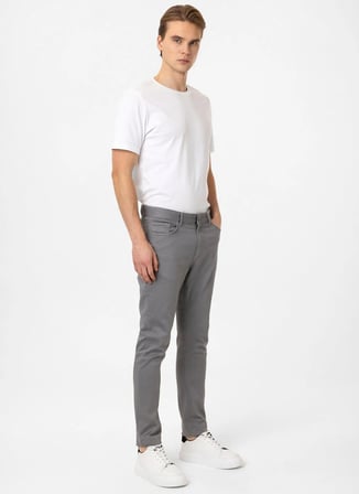 Back and Bond Gri Erkek Slim Fit Pantolon B33T30008