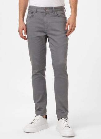 Back and Bond Gri Erkek Slim Fit Pantolon B33T30008
