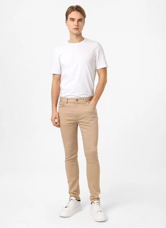 Back and Bond Bej Erkek Slim Fit Pantolon B33T30008