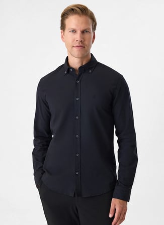 Back and Bond Siyah Erkek Slim Fit Gömlek B34T20023
