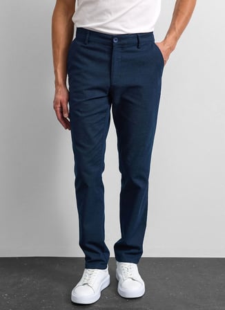 Back and Bond Normal Bel Normal Paça Slim Fit Lacivert Erkek Pantolon B35W30012