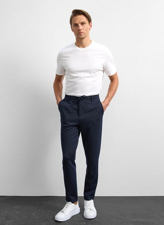 Back and Bond Normal Bel Normal Paça Regular Fit Lacivert Erkek Pantolon B34S34016