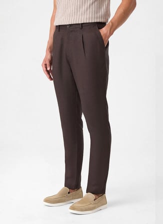 Back and Bond Kahverengi Erkek Slim Fit Pantolon B35S31034