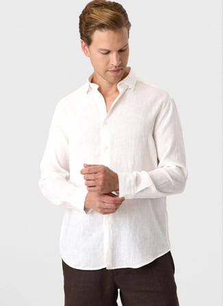 Siyah Erkek %100 Keten Regular Fit Gömlek B35S20007