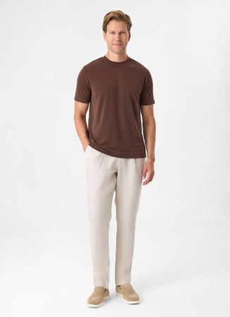 Back and Bond Kahverengi Erkek Bisiklet Yaka Regular Fit T-Shirt B35S10029