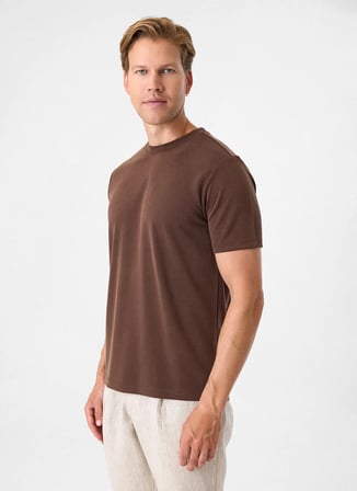 Back and Bond Kahverengi Erkek Bisiklet Yaka Regular Fit T-Shirt B35S10029