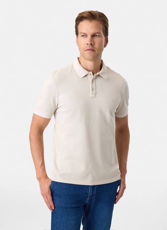 Bej Erkek %100 Pamuk Regular Fit T-Shirt B35S10018